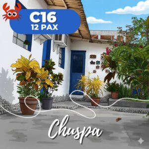C16 Casa en Chuspa. 8/12 Pax. Sin piscina. Cerca del mar
