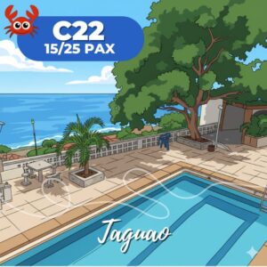 C22 Casa Playera en Taguao. 15/20/25 Pax. Con Piscina. Con vista al mar