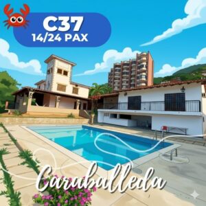 C37 Casa en Caraballeda. 15/24 Pax. Con piscina. Cerca del mar