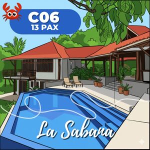 C06 Casa en La Sabana. 14 Pax. Con piscina. Cerca del mar