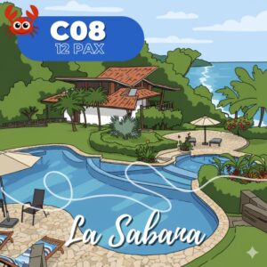 C08 Casa en La Sabana 10/13 Pax. Con piscina. Cerca del mar