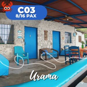 C03 Casa en Urama. 8/16 Pax. Sin piscina. Frente al Mar