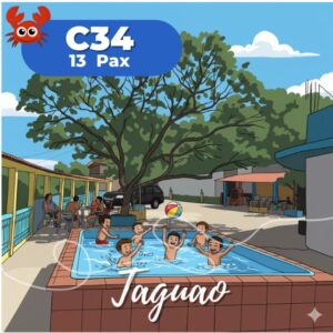 C34 Casa en Taguao. 13 Pax. Con Piscina. Vista al Mar