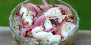 Ceviche de Pulpo. Rico y delicioso
